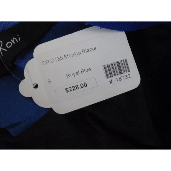 RONI Ruffle Cropped Wool Cardigan Sweater Blazer S - Picture 8 of 8